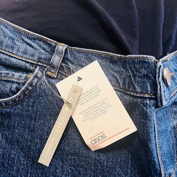 ASOS Maternity Blue Straight Leg Jeans Size 10 NWT - Picture 5 of 12